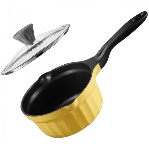 Tigaie de sos cu capac BUYDEEM CP141-MY, 1.8 l, 18 cm, Aluminiu turnat (Galben)
