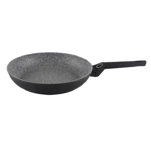 Tigaie din Aluminiu, Diametru 24 cm, Interior Granit, Compatibil Inductie, Negru