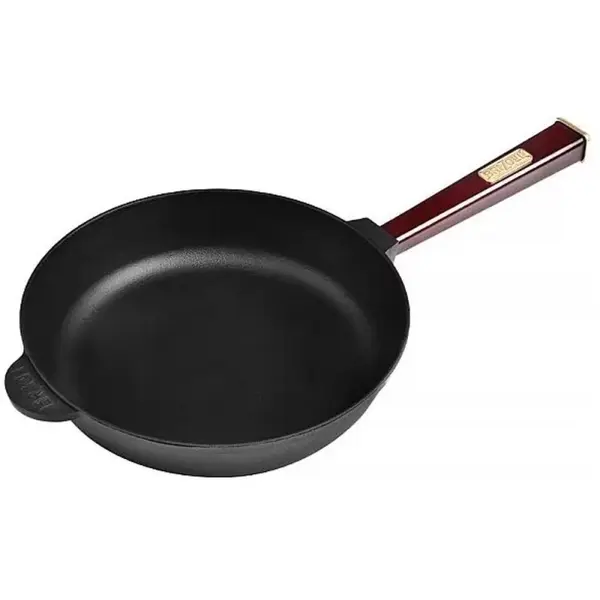 Tigaie din Fonta cu Capac din Sticla, 26 x 6 cm, Optima-Bordo, Brizoll