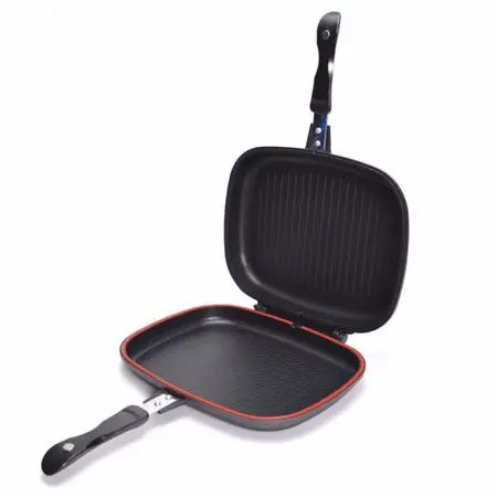Tigaie Grill Dubla 36 cm Garnitura Silicon Maner Magnetic
