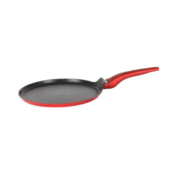 Tigaie pentru Clatite, Rosie, 24 cm, Compatibila cu Plita cu Inductie, Grunberg