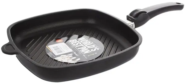 Tigaie pentru gratar cu maner mobil AMT - Gastroguss, 26 х 26 cm, negru