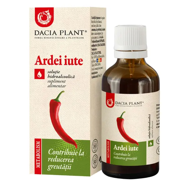 Tinctura de Ardei iute, 50ml, Dacia Plant