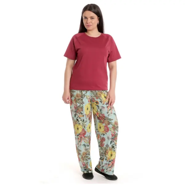 Tinuta dama AV2336 grena/bleu floral, Andana | marimea S