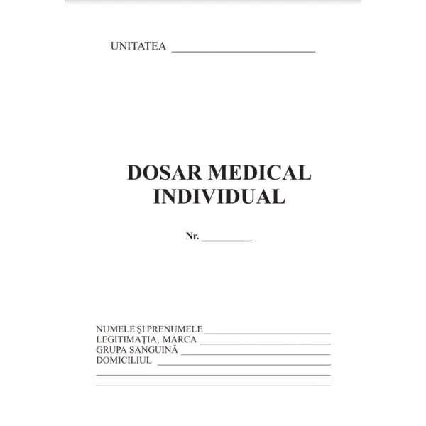 Tipizat dosar medical individual + fisa aptitudini, pentru medicina muncii si evidenta personalului
