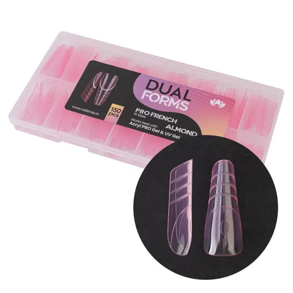 Tips Pro French Almond Dual Forms - set 150 buc.