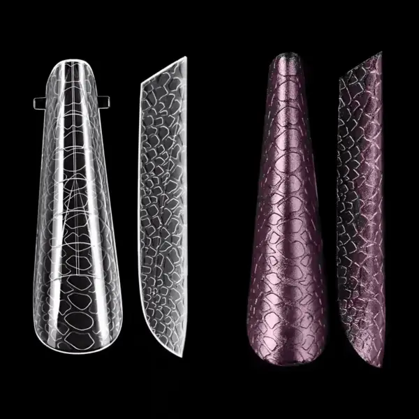 Tipsuri Migdala Ruseasca Full 3D Snake Skin Everin – 120 Buc