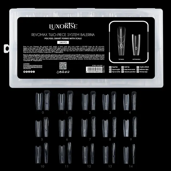 Tipsuri Reutilizabile REVOMAX Two-Piece System Balerina LUXORISE pentru Polygel si Gel