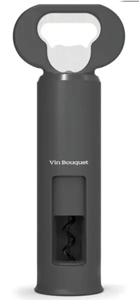 Tirbușon cu desfăcător de sticle Vin Bouquet, negru