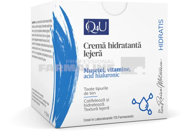 Tis Q4U Crema lejera cu Vitamine, Musetel si Acid Hialuronic 50 ml