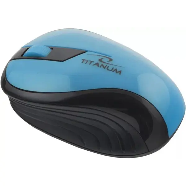 Titanum Mouse wireless Esperanza Titanum pentru dreptaci, RF, wireless, optic, 1000 DPI, Negru-Turcoaz