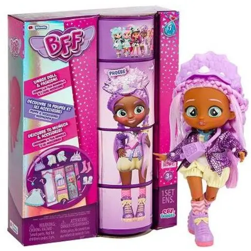 Tm Toys Papusa Tm Toys Cry Babies BFF Phoebe, 20 cm, cu accesorii