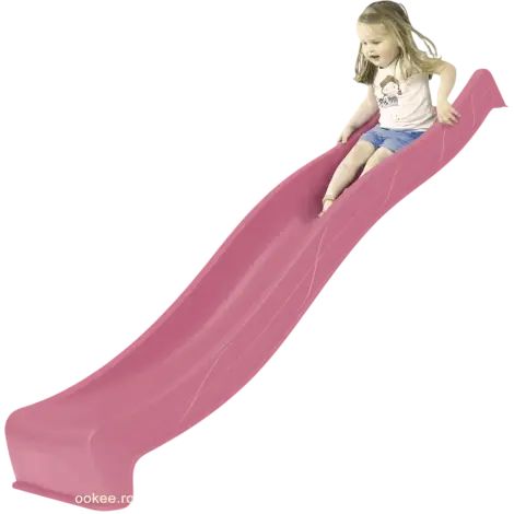 Tobogan copii 2.9m, Hdpe, Roz Pastel, Tsuri, cu duza apa, KBT 402.015.017.001
