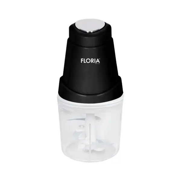 Tocator legume-fructe Floria ZLN2570 ( Mini Chopper ), Putere 250W, Capacitate 0.6L, Lame din otel inoxidabil, Negru