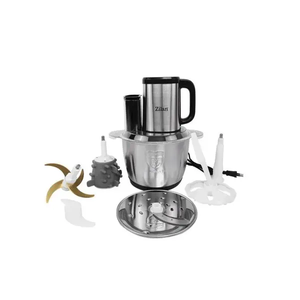 Tocator legume-fructe Zilan ZLN2757 digital multifunctional, Vas inox capacitate 3L, 4 functii presetate, Lame din titan, Putere 500W