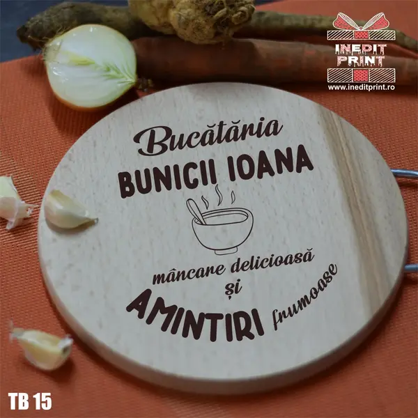 Tocator personalizat cu maner Mancare delicioasa TB15