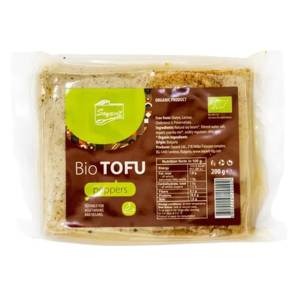 Tofu BIO cu Ardei, 200 g, Soyavit
