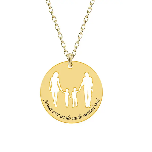 Together - Colier personalizat din argint 925 placat cu aur galben 24K - Banut