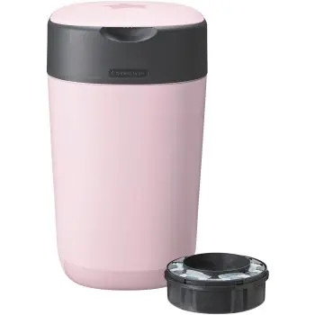 Tommee Tippee Twist & Click Pink coș pentru scutece + casetă pentru coș