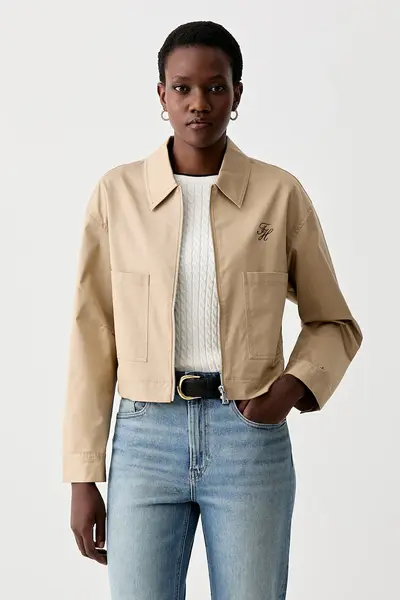 Tommy Hilfiger geacă de tranziție pentru femei, din bumbac cu elastan