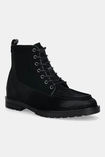 Tommy Hilfiger pantofi de piele întoarsă CLEATED HILFIGER W SDE MOC BOOT