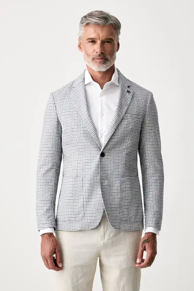 Tommy Hilfiger sacou cu un singur rând de nasturi pentru bărbați din bumbac