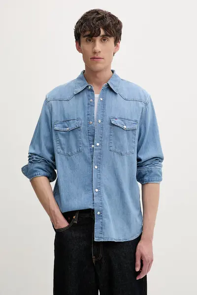 Tommy Jeans cămașă pentru bărbați, din bumbac