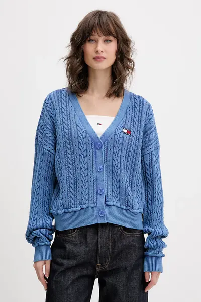Tommy Jeans cardigan pentru femei, din bumbac