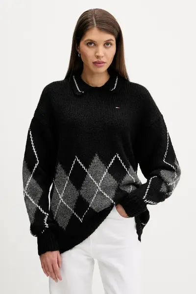 Tommy Jeans pulover din amestec de alpaca