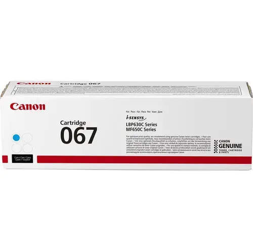 Toner Canon CRG067C, Cyan, capacitate 1250 pagini, pentru LBP-631 / LBP-631-cw