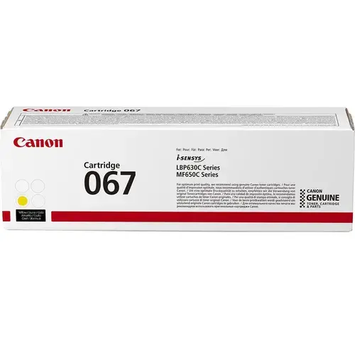 Toner Canon CRG067Y, Galben, capacitate 1250 pagini, pentru LBP-631 / LBP-631-cw