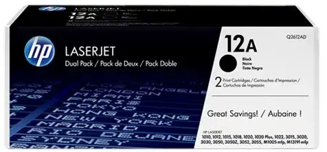 Toner HP 12A (Negru - pachet dublu)