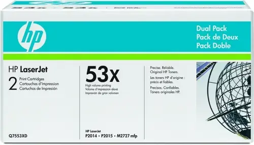 Toner HP Q7553XD (Negru - Pachet dublu)
