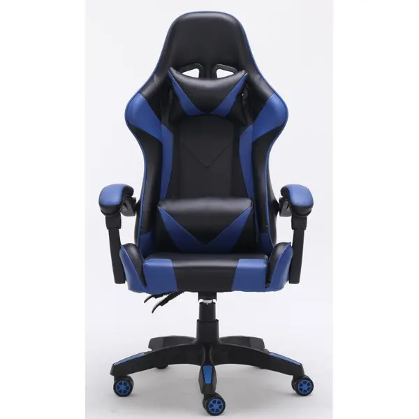 TOP E SHOP Scaun Gaming TOP E SHOP REMUS, piele ecologica, suporta 150 kg, Albastru/Negru