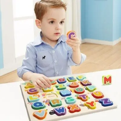 Topbright Puzzle din lemn - Litere si animalute
