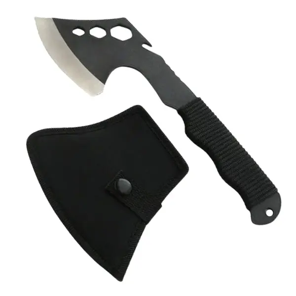 Topor DEPOX , Little Viking, otel inoxidabil, negru, 26 cm, teaca inclusa