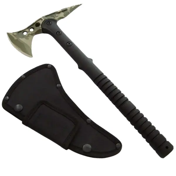 Topor DEPOX , Tactical Camo, otel inoxidabil, verde, 40 cm, teaca inclusa