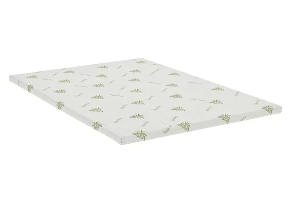 Topper Aloe Vera 120x200x4 cm, husa detasabila si lavabila, fermitate medie