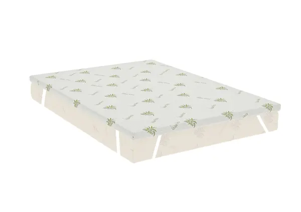 Topper Aloe Vera 160x200x5 cm, cu elastic, husa detasabila si lavabila, fermitate medie