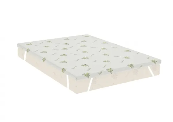 Topper Aloe Vera, cu elastic, husa detasabila si lavabila, fermitate medie 120 x 200 x 5 cm