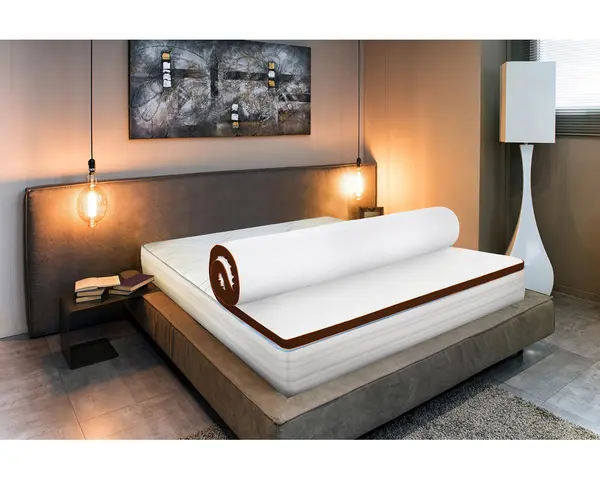 Topper Bedora Leon Dual Confort 140x200 cm, medie/moale, 8 cm, husa detasabila, lavabila, antialergica