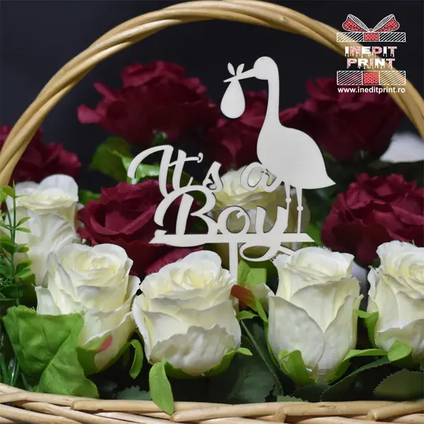 Topper Pentru Flori TF13 SET (10 BUC) Lemn natur, 15x15cm