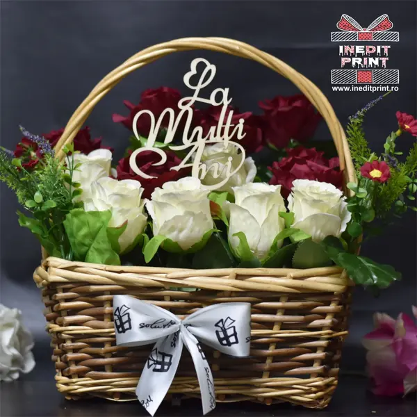 Topper Pentru Flori TF149 SET (50 BUC) Lemn natur, 20x20cm