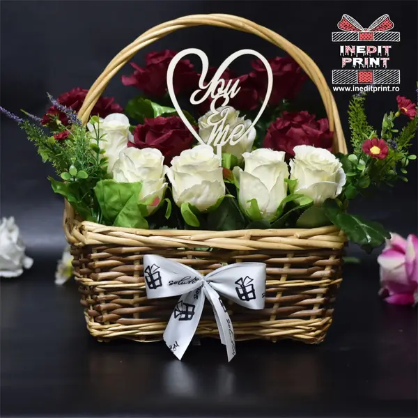 Topper Pentru Flori TF22 SET (20 BUC) Lemn natur, 7x7cm