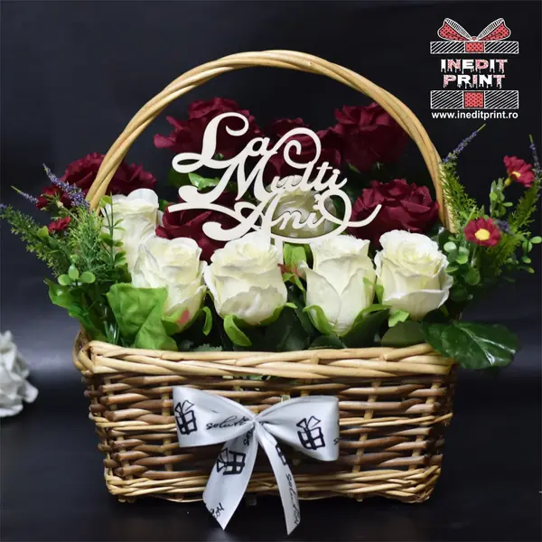 Topper Pentru Flori TF31 Lemn natur, 7x7cm