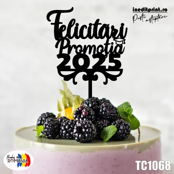 Topper Tort Absolvire TC1068 Lemn natur, 13x13cm