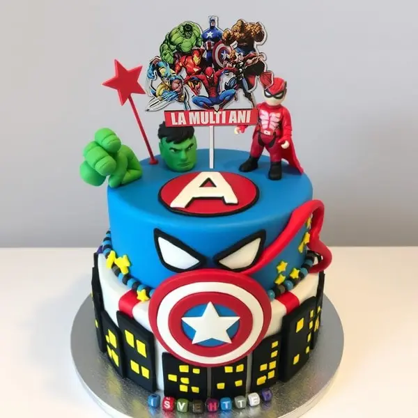 Topper tort Avengers - Supereroi Marvel, rezistente si reutilizabile