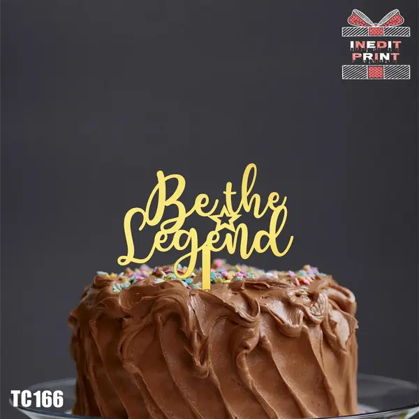 Topper Tort Be the Legend TC166 Lemn natur, 20x20cm