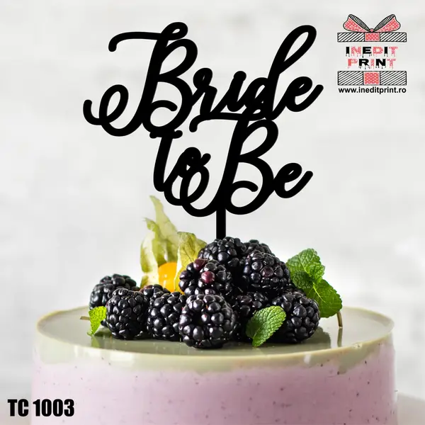 Topper tort Bride to Be TC1003 Lemn natur, 10x10cm
