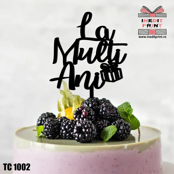 Topper Tort La multi ani TC1002 Lemn natur, 10x10cm